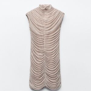 Zara beige rhinestones dress prom